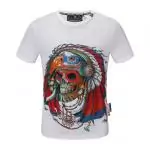 manches courtes t-shirt philipp plein prix bas indian tete de mort print